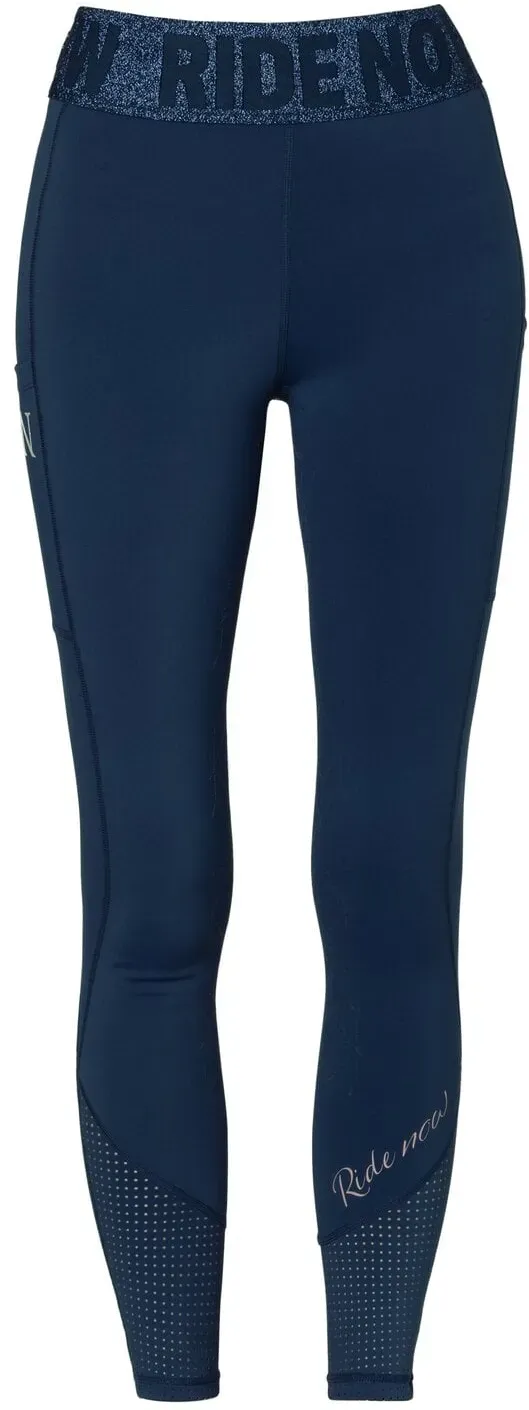 RIDE now Grip-Vollbesatz-Reitleggings mit Mesh navy 42