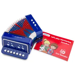New Classic Toys Akkordeon - blau mit Musikbuch 10056
