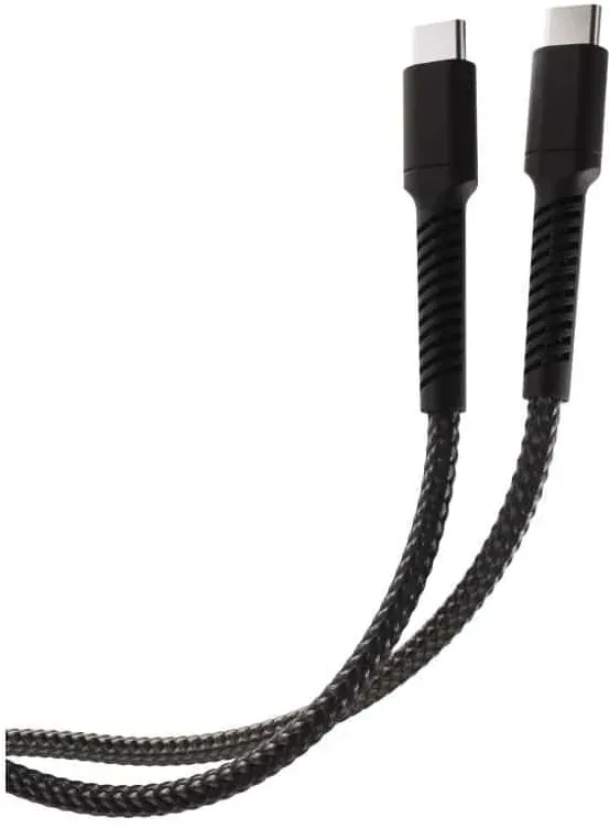 63640 Stecker Rundkabel USB C auf USB C bis 60 W 2,5 m  (Schwarz)