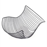 DESIGN DELIGHTS OBSTKORB Salomon | 37x27x15cm (LxBxH), Metall schwarz matt | geschwungene Obstschale, Brotkorb, Brötchenkorb