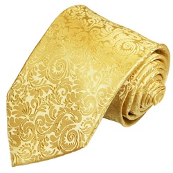 Paul Malone Krawatte Herren Hochzeitskrawatte barock – Mikrofaser – Bräutigam Breit (8cm), gold V97 goldfarben normal – 8 cm x 150 cm