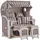 Mr. Deko Strandkorb Düne Bullauge Mahagoni Washed Grey PE Koboo Grey Dessin 537