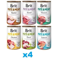 BRIT Pate&Meat Mix Geschmacks 24x400 g Pastete für Hunde