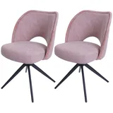 MCW Esszimmerstuhl MCW-N72, Polster-Küchenstuhl, drehbar Auto-Return, Stoff/Textil (420g/m2) Öko-Tex - rosa