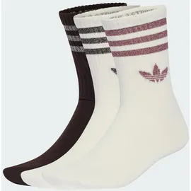 adidas 3-Streifen Glitzer Crew Socken 3er Pack Off White/Aurora Coffee 46-48