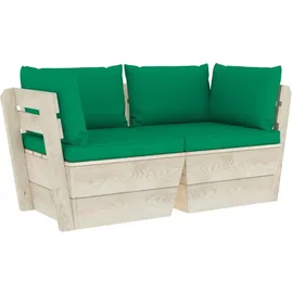 vidaXL Modell 6 2-Sitzer mit Kissen 120 x 80 x 65 cm Grün
