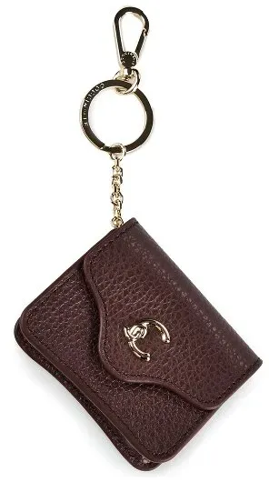 Coccinelle C-Me Taschenanhänger Leder 8,5 cm  braun