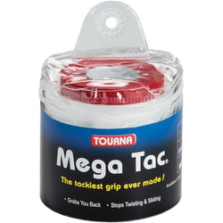 Tourna Overgrip Mega Tac (extreme Griffigkeit, haltbar, breit) weiss 30er Tour-Beutel