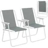 Woltu Campingstuhl 2er Set Dunkelgrau