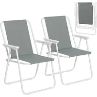 Woltu Campingstuhl 2er Set Dunkelgrau