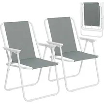 Woltu Campingstuhl 2er Set Dunkelgrau