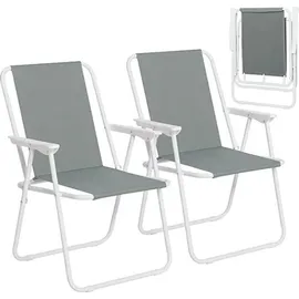 Woltu Campingstuhl 2er Set Dunkelgrau