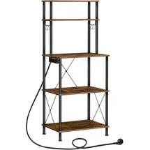 HOOBRO Haken Holzwerkstoff 40 x 60 x 154 cm Vintagebraun/Schwarz