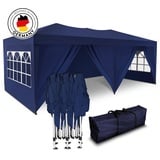 Kronenburg Faltpavillon wasserdicht Pavillon mit 6 Seitenteilen, Gartenzelt, 3x6 m - mit UV Schutz 50+, Blau