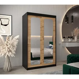 abiks möbel Schwebetürenschrank Promo 120 x 200 x 62 cm Schwarz