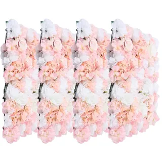 SHZICMY 4 Stück Künstliche Blumenwand, Kunstblumen Panel, Blumen Wanddekoration, Künstliche Blume Wand Metope für Hochzeit Hintergrund Fotografie Veranstaltungsort Dekor