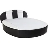 Westfalia Schlafkomfort Rundbett, schwarz (schwarz, weiß), B:180cm L:230cm, Bezug Bett: Kunstleder, Bonnell-Federkernmatratze: 51% Polypropylen, 39% Polyester, 10% Baumwolle, Kaltschaummatratze: 100% Polyester, Bezug abnehm- und waschbar bis 60u00b0C, WESTFALIA SCHLAFKOMFORT,