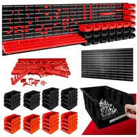 Monzana Werkzeugwand Schwarz/Rot 97-tlg inkl Stapelboxen