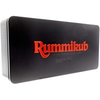 IDEAL | Rummikub Black Edition: Luxusversion von Rummikub, mit Spielmatte und Präsentationsgeschenkdose | Familienstrategiespiele | Klassische Spiele | für 2-4 Spieler | ab 7 Jahren