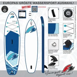 F2 SUP Board Stand Up Paddle Board Drive 372 x 12,2 cm Weiß