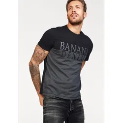 T-Shirt, kurzärmelig, schmal geschnitten, Casual-Stil, aus Baumwolle, Gr. M (48/50), schwarz-grau, , 810699-M
