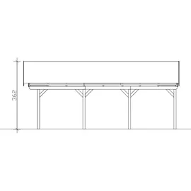 SKANHOLZ Doppelcarport Fichtelberg 6,18 x 8,08 m weiß mit Dachlattung
