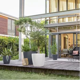 LECHUZA Classico Color 60 Komplettset Ø 60 x 55,5 cm weiß