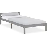 Homestyle4u Holzbett Grau, Holz, Kiefer, 90x200 cm, Schlafzimmer, Betten