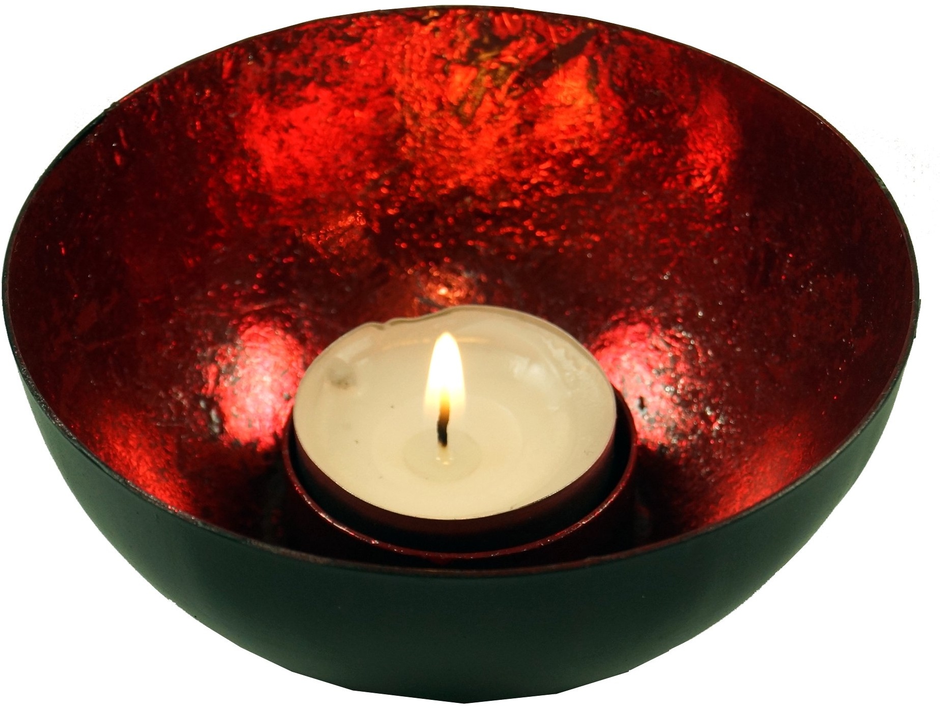GURU SHOP Metall Teelicht Windlicht Rot, 5x10x10 cm, Teelichthalter & Kerzenhalter