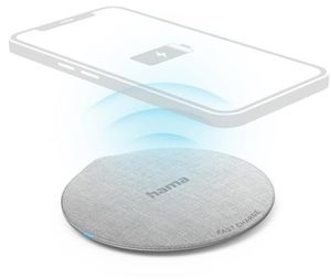 Hama Ladestation 201679 QI-FC10 Metal, 10W, für Geräte von Apple, Samsung und mehr, cremeweiß