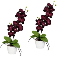 Creativ green Kunstpflanze CREATIV GREEN "Orchidee Phalaenopsis", lila, H:60cm, Kunststoff, Polyester, Kunstpflanzen, Kunstpflanze, im Keramiktopf