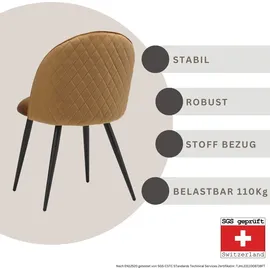 Albatros Esszimmerstuhl CAPO Samt braun 4er Set