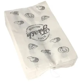Papstar Fleischerbeutel, Kraftpapier, gefädelt groá, Lebensmittelverpackung, Weiss
