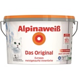 Alpinaweiß - Das Original, 4 Liter, weiße Wandfarbe, höchste Deckkraft, deckt beim ersten Anstrich