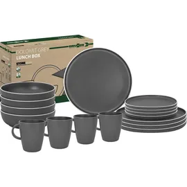 Brunner Dolomit Stone Touch Geschirr Set 16-tlg. grau