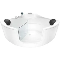 AcquaVapore Badewanne mit Tür Eckbadewanne 140 x 140 cm (S60-EH)