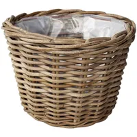 Van der Leeden Rattan Übertopf Ø 29 x 20 cm Grau