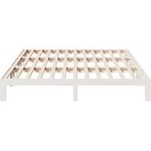 vidaXL Familienbett ohne Matratze Weiß 270x200 cm Massivholz Kiefer