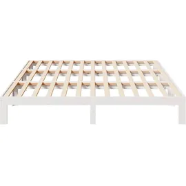 vidaXL Familienbett ohne Matratze Weiß 270x200 cm Massivholz Kiefer