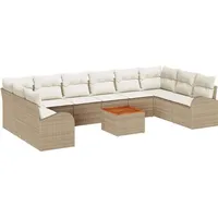 VidaXL Garten-Sofa-Set 11 pcs Beige und Weiß - Beige