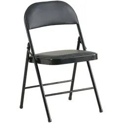 BIG Möbel GmbH Lara | Klappstuhl gepolstert | Schwarz Leder | 6er Set