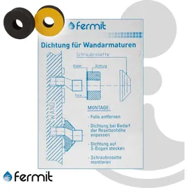Fermit 23001 Dichtung Wandarmaturen 2 Stk. Schwarz