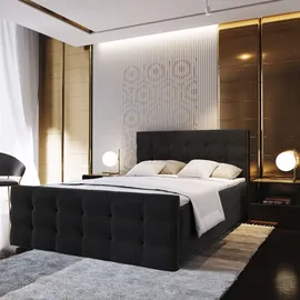 masseno Boxbett mit Bettkasten ¦ schwarz ¦ Maße (cm): B: 140 H: 98