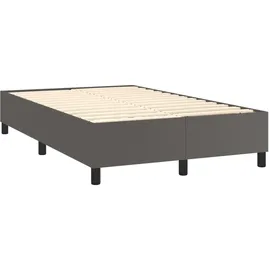 vidaXL Boxspringbett mit Matratze & LED Grau 120x200 cm Kunstleder