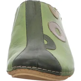 Gemini Damen Pantolette vorne geschlossener Leder Clog Sabot 336062-02, Größe:38 EU, Farbe:Grün - 38