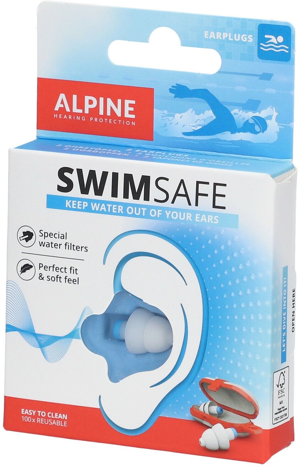Alpine SwimSafe® Bouchons d'oreille 2 pc(s) Bouchons d'oreille