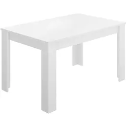 Dmora Ausziehbarer Tisch Midland, Ausziehbare Konsole für Esszimmer, Ausziehbarer Küchentisch mit Verlängerung, 140/190x90h78 cm, Glänzend Weiß