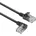 Black 1 5 meters U/UTP CAT6A LSZH Slimline patch cable with RJ45 connectors 90 angled left to straight DC1951