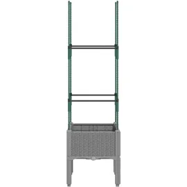 vidaXL Pflanzkübel mit Rankgitter 40 x 40 x 142,5 cm Hellgrau