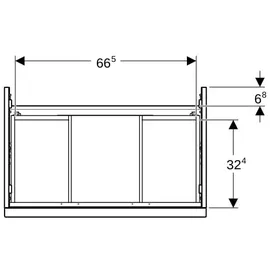 Geberit iCon Waschtischunterschrank 2 L, sa hgl/Gr. sa ma